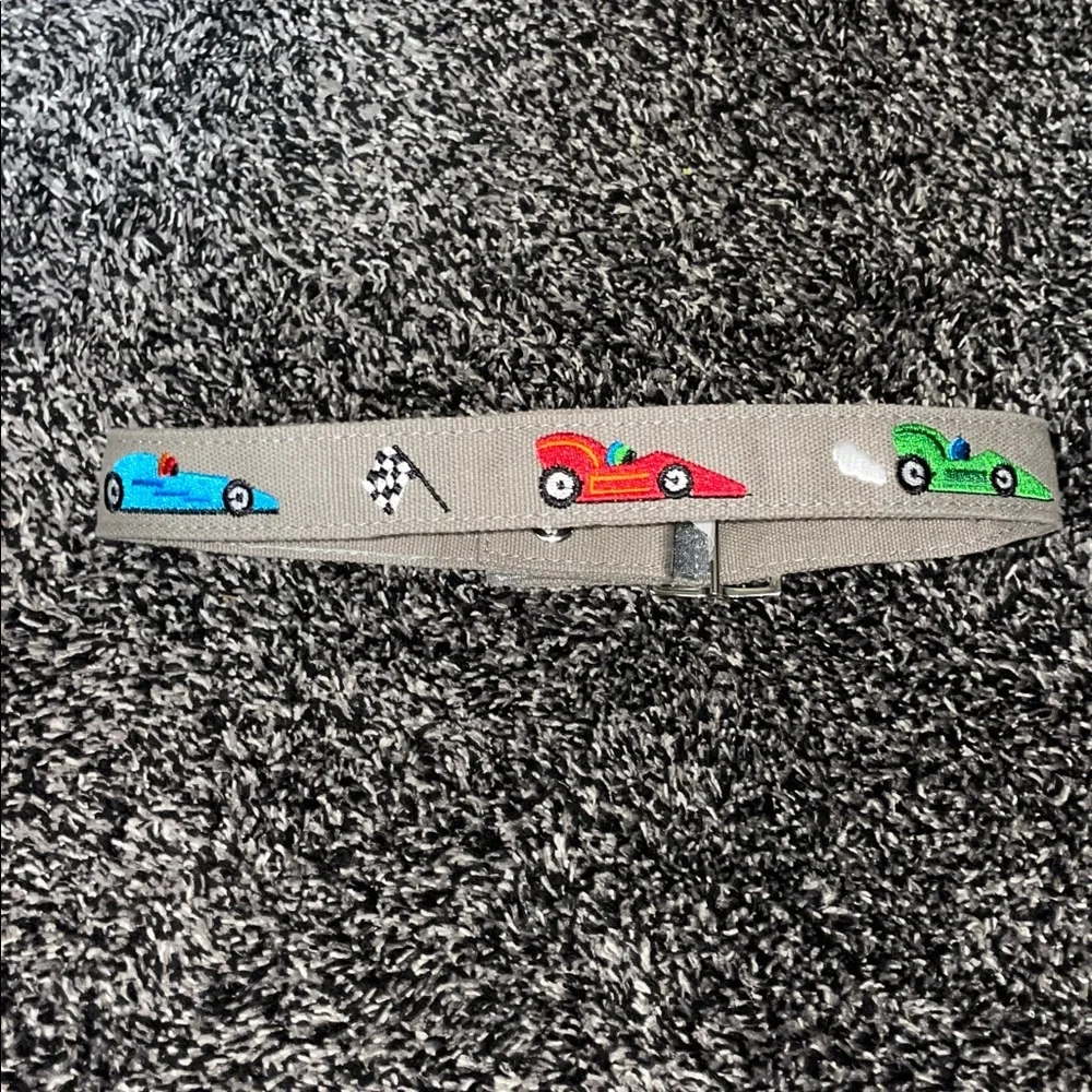 Myself Belts Kids' Small 3T Khaki Beige Belt with Racing Car Design